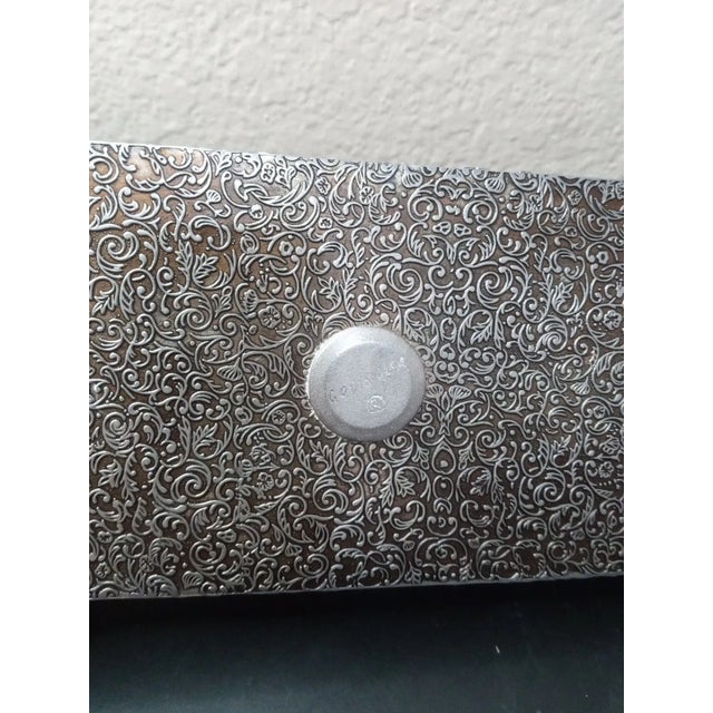 1960s Godinger Silverplate Floral Scrollwork Dresser Jewelry Box For Sale - Image 4 of 7