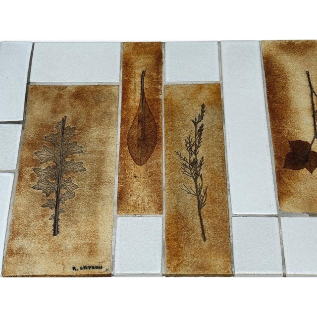 Roger Capron, Low Coffee Table, Tile, Stained Wood, France, 1970s For Sale - Image 13 of 14