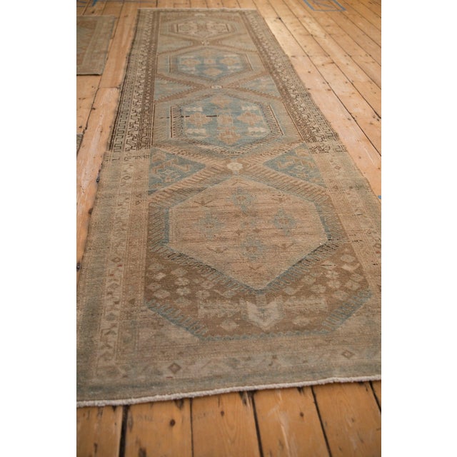 Sky Blue Vintage Distressed Malayer Rug Runner - 3'3" x 10'3" For Sale - Image 8 of 12