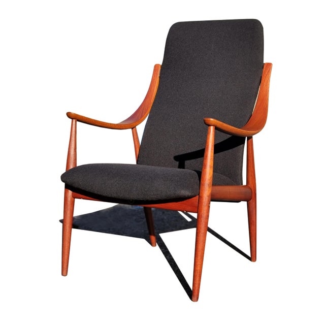 Danish Mid-Century Modern Peter Hvidt & Orla Mølgaard Nielsen High Back Lounge Chair For Sale - Image 12 of 12