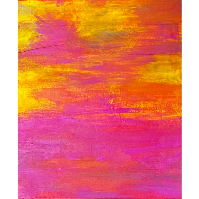 Wood Sunset Reflections, Original Abstract Landscape Painting For Sale - Image 7 of 8