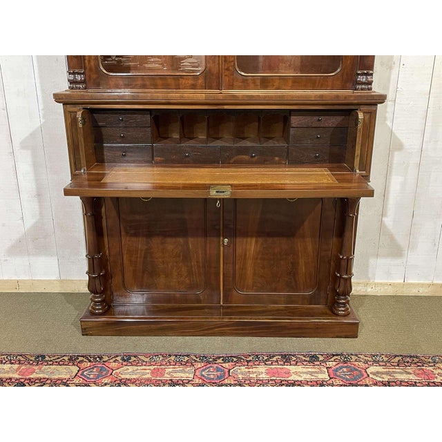Victorian Mahogany Secretary Bookcase For Sale - Image 15 of 18
