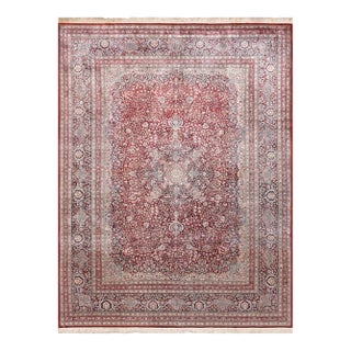 Pasargad Home Azerbaijan Red Silk Area Rug- 9' 3" X 12' 1" For Sale