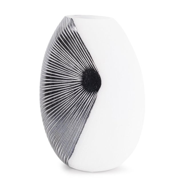 Black Oxman Hypnotic Short Glass Vase For Sale - Image 8 of 11