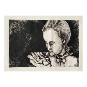 1995 Smelling the Roses Etching by Nichols