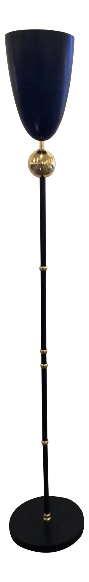 Arteriors Modern Black and Gold Metal Torchiere/Floor Lamp