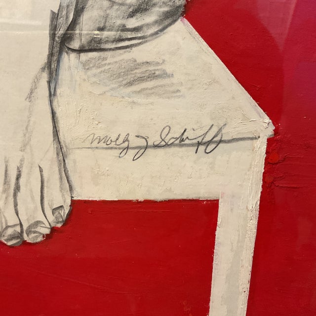 1970s Midcentury Nude Figure on Board Framed Figure Study For Sale - Image 5 of 7