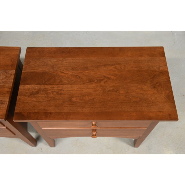 Wood 1990s Refinished Cherry Nightstands by Pennsylvania House - A Pair For Sale - Image 7 of 8