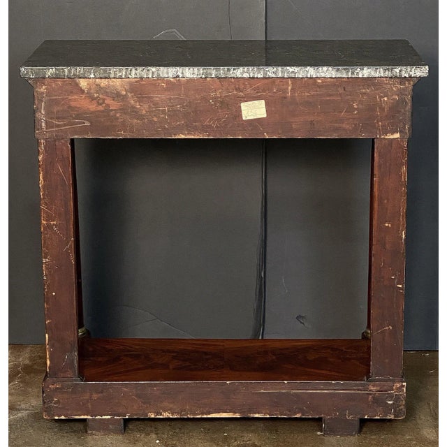 French Empire Console Table of Flame Mahogany With Marble Top For Sale - Image 4 of 12