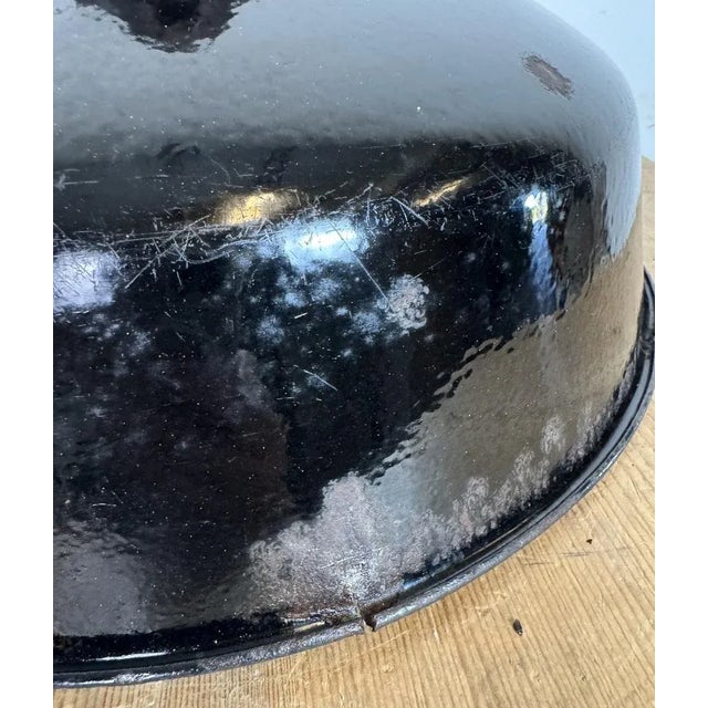 Industrial Black Enamel Factory Lamp with Cast Iron Top from Elektrosvit, 1950s For Sale - Image 13 of 18