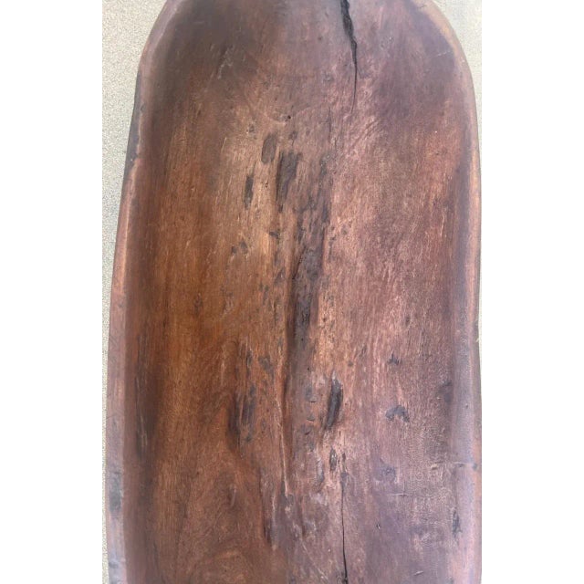 Brown Early 19thc Hand Carved Douhg Bowl For Sale - Image 8 of 9