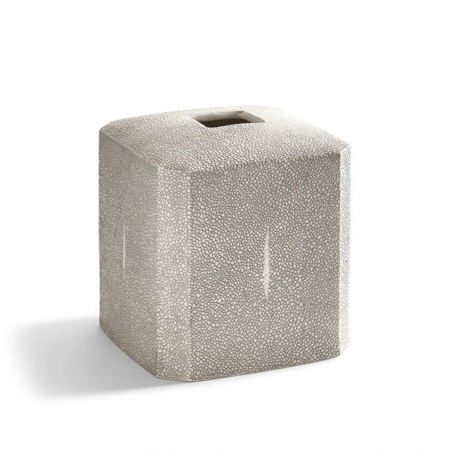 Modern Shagreen Bath Accessories Tissue Holder For Sale - Image 3 of 3