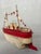 Red Brutalist Steamer Model Boat by Emmanuel Hiel, 1940s For Sale - Image 8 of 16