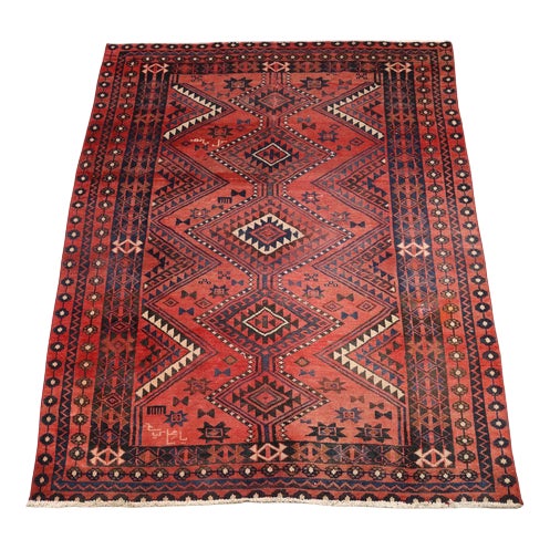 Antique Shiraz Rug in Heavy Knot Wool For Sale