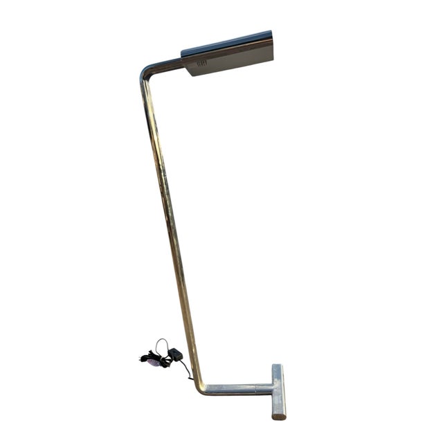 Tubular Chrome Modern T Base Floor Lamp For Sale - Image 9 of 11