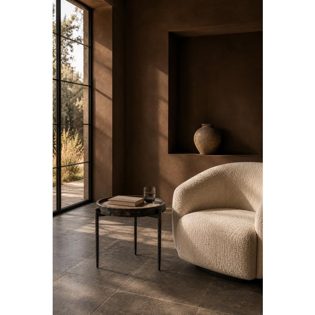 Alpine Marble & Elm Side Table For Sale - Image 10 of 10
