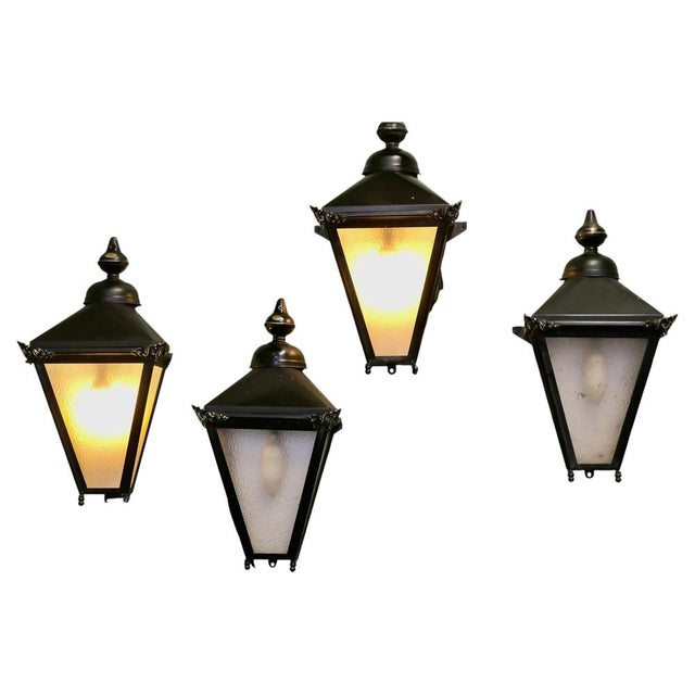 Black Wall Lanterns, 1960s, Set of 4 For Sale - Image 8 of 8