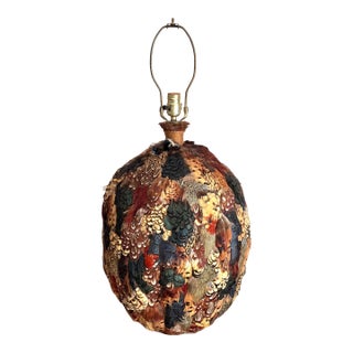 Vintage Feathered Table Lamp For Sale