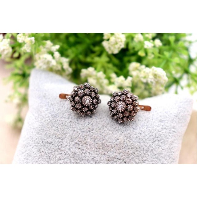 Metal Earrings in 19.2k Gold and Paw with Diamonds, Set of 2 For Sale - Image 7 of 7