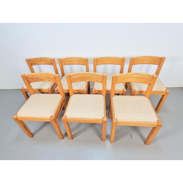 Wood Vintage Pine Dining Chairs by Martin Visser for T Spectrum, 1960s, Set of 7 For Sale - Image 7 of 12