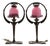 Art Nouveau Style Table Lamps in Pink Glass and Brass, France, 1970s, Set of 2 For Sale