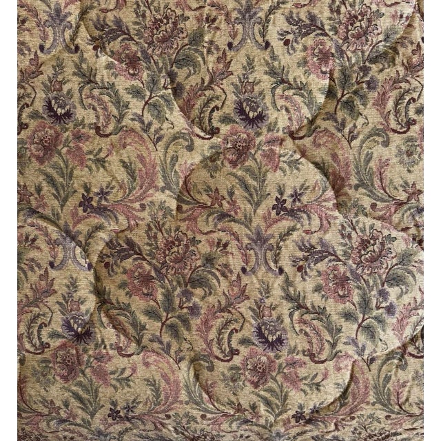 Victorian King Tapestry Floral Chenille Comforter – Gold & Plum Scrolls, Luxury Weight For Sale - Image 3 of 8