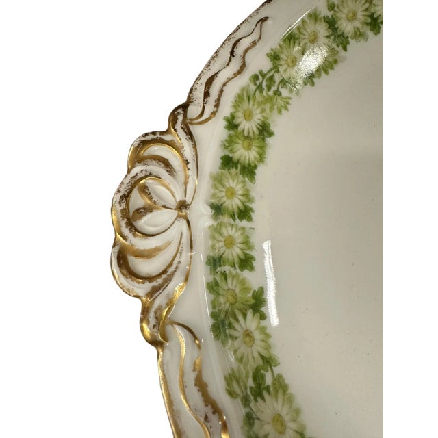 Late 19th Century Antique Haviland Limoges Gilded Platter With Daisy Chain Pattern For Sale - Image 5 of 8