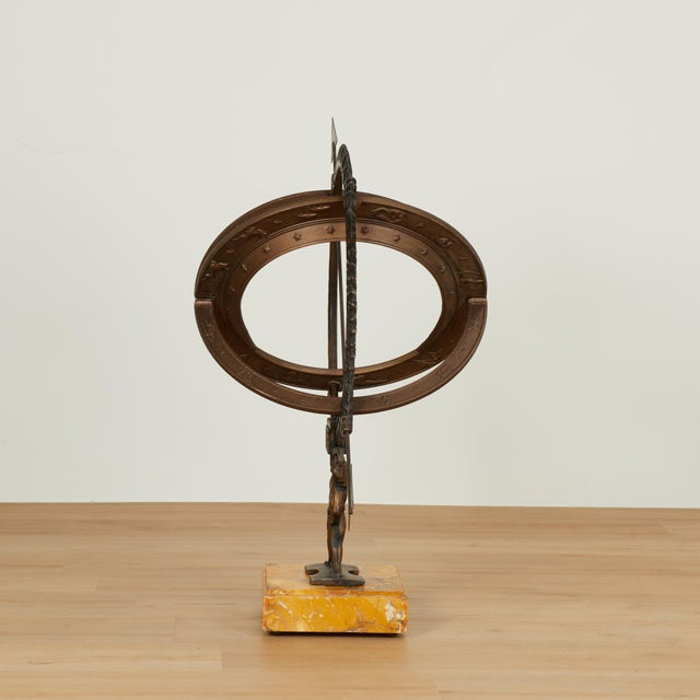 1930s Vintage Armillary Sphere on a Marble Veneer Base For Sale - Image 5 of 12