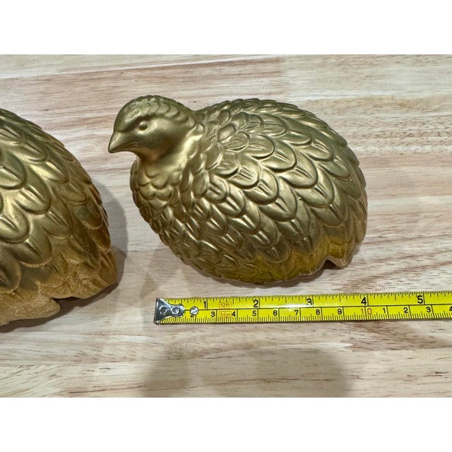 Vintage Japanese Kutani Gold Ceramic Quail Figurine Mid Century Japan MCM, Set of 2 For Sale In Tampa - Image 6 of 11