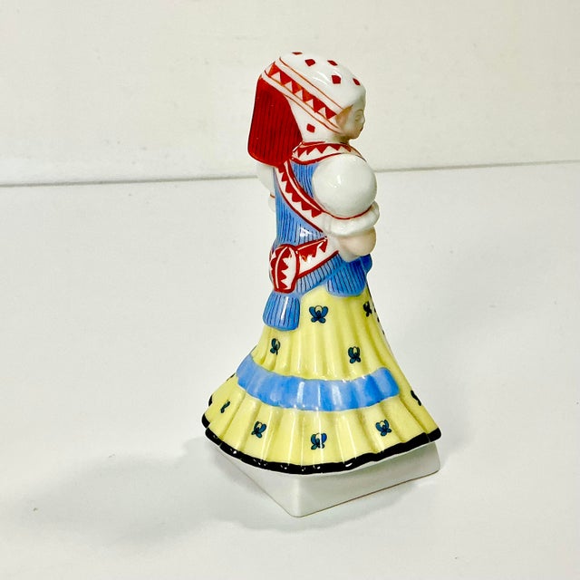 Vintage Herend Porcelain Hungarian Folk Dancer Figurine in Native Attire For Sale - Image 6 of 10