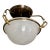 Vintage Fredrick Ramond Semi-Flush Ceiling Light Fixture With French Vianne Glass Shade For Sale