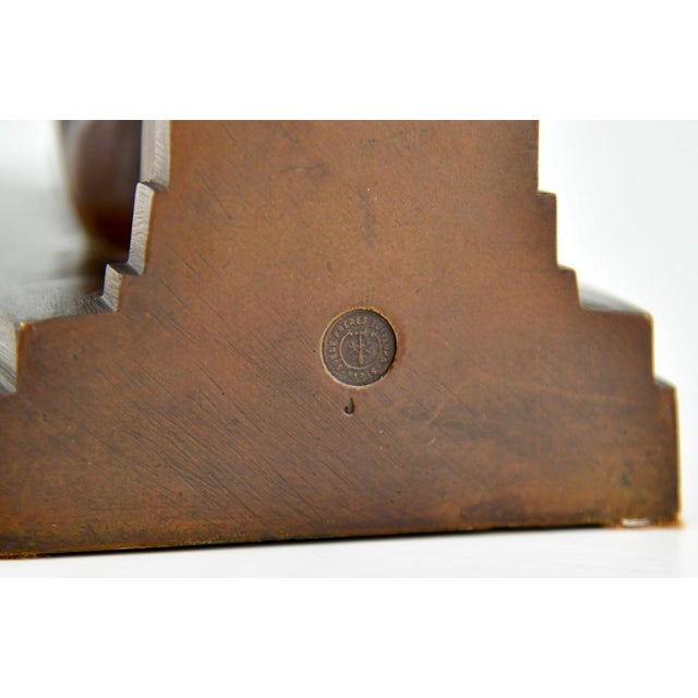 Art Deco Bronze Bookends of Boy and Girl Satyr by Paul Silvestre, 1920s, Set of 2 For Sale - Image 10 of 13