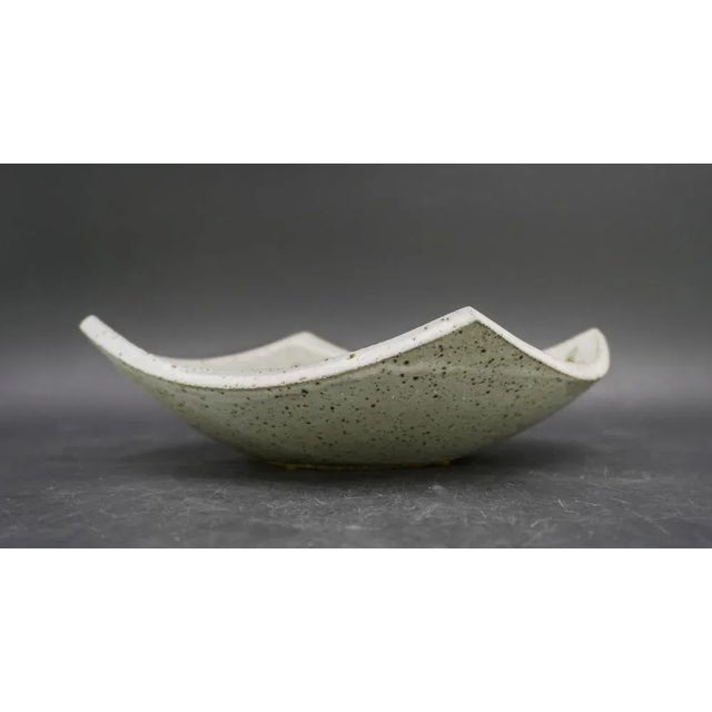 Mid Century Abstract Joel Edwards Shallow Pottery Bowl For Sale - Image 4 of 6