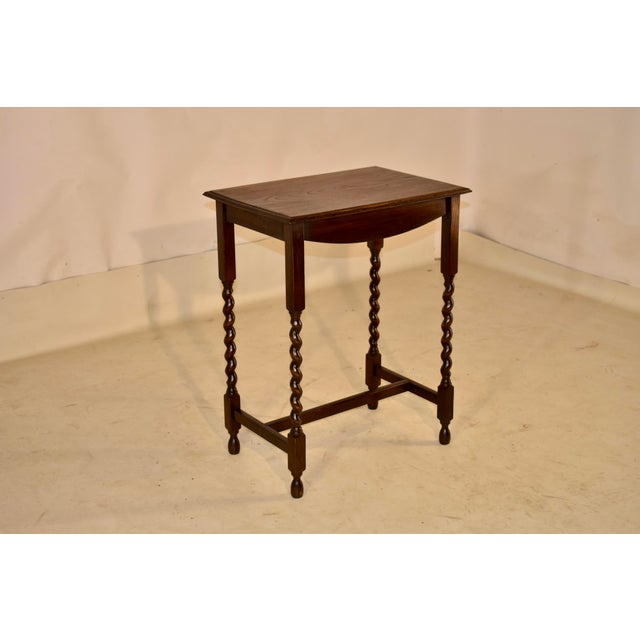 Circa 1900 Edwardian Oak Side Table From England For Sale - Image 4 of 11