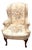 Henredon Peach Floral Wingback Chair For Sale