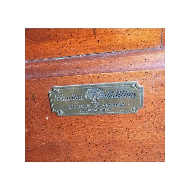 Wood Mid Century American Drew Ltd Edition Cherry and Cane Valet Chair With Drawer For Sale - Image 7 of 8