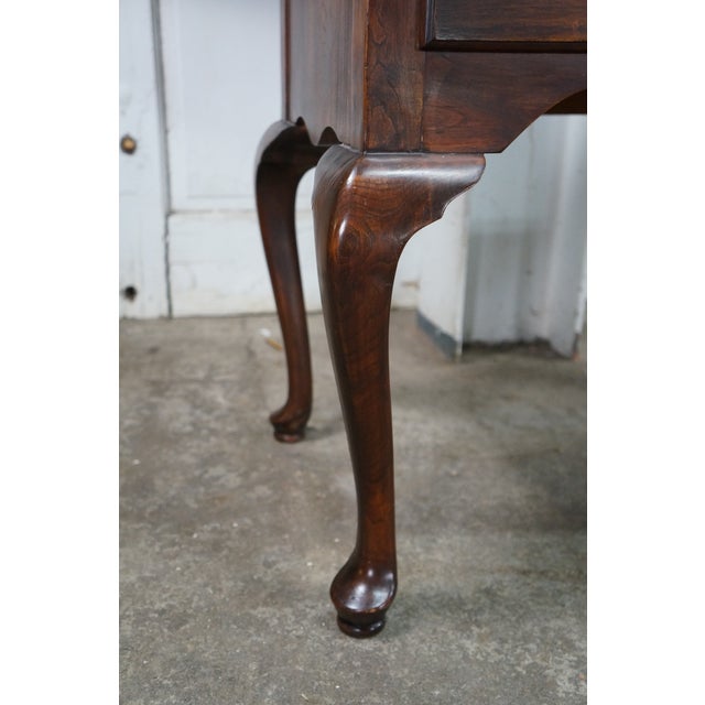 Vintage Queen Anne Chippendale Style Cherry Lowboy Chest Console Hall Table For Sale - Image 12 of 18