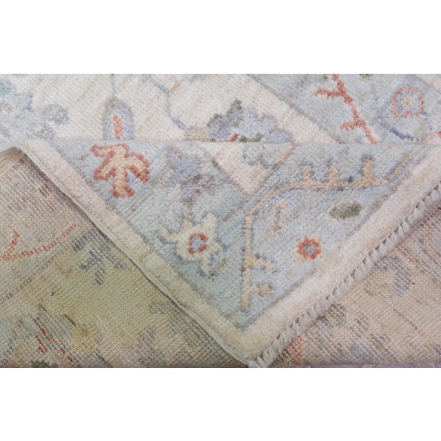 2010s Turkish Oushak Hand Knotted Wool Rug, 3'x10' For Sale - Image 5 of 5