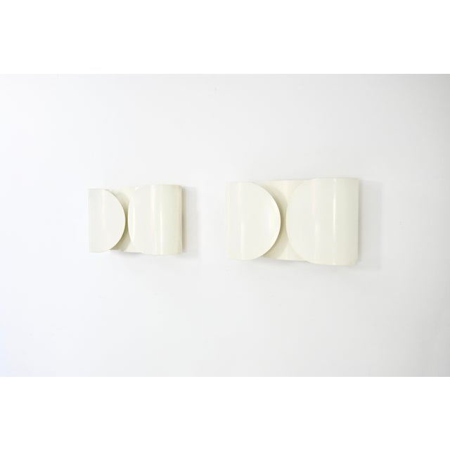 1960s White Foglio Wall Lamps by Tobia & Afra Scarpa for Flos, 1960s, Set of 2 For Sale - Image 5 of 12