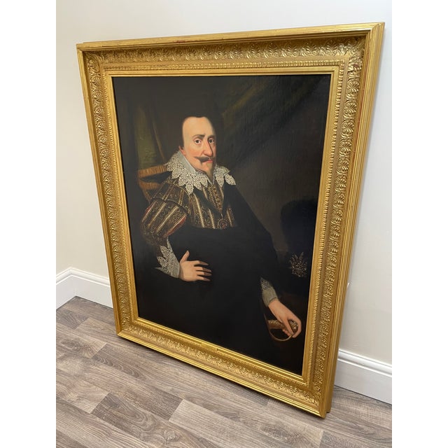 17th Century Oil Painting Portrait of King James 1st, England, Framed Chairish