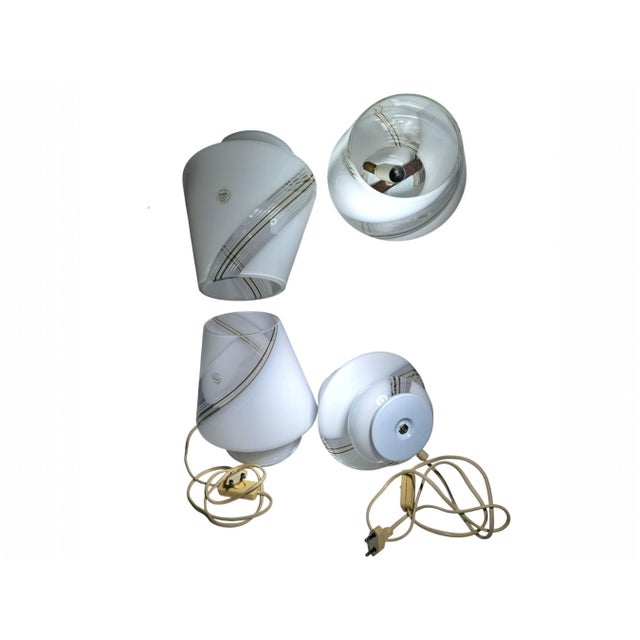 Mid-Century Modern Mushroom Table Lamps in Murano Glass, 1970s, Set of 2 For Sale - Image 3 of 10