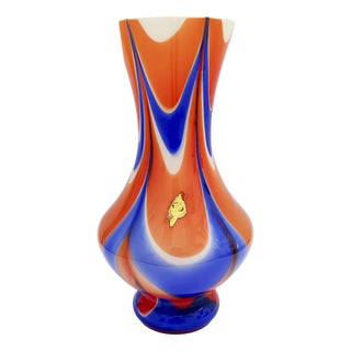Large Multicolored Murano Glass Vase attributed to Maestri Di Murano, 1970s For Sale
