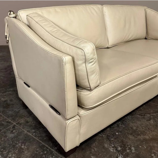 Mid-Century Modern Knole Leather Sofa For Sale - Image 10 of 16