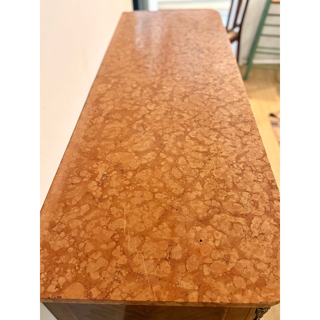 Antique French Commode in Burl Wood with Pink Marble and Gilt Bronze, 1890s For Sale - Image 9 of 16