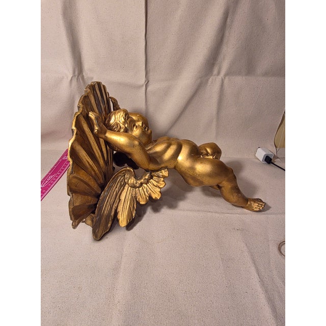 Antique Giltwood Cherub Wall Bracket Shelf For Sale - Image 12 of 14