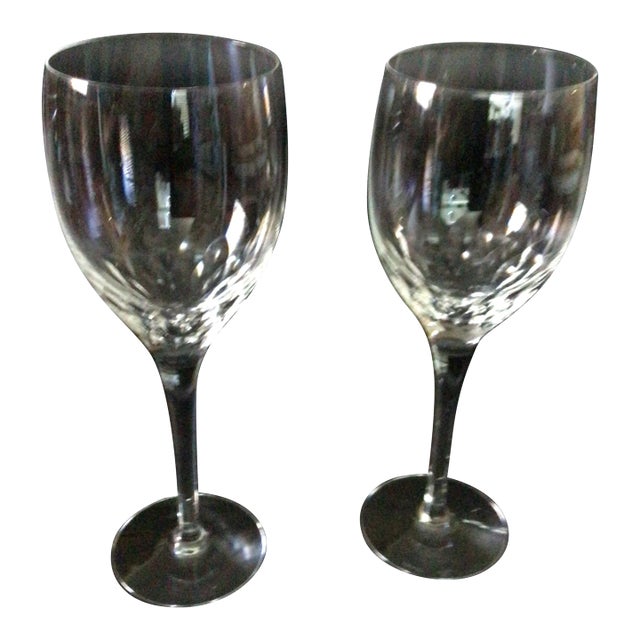 Vintage Orrefors Crystal Prelude Claret Wine Glasses-Set of 2 For Sale