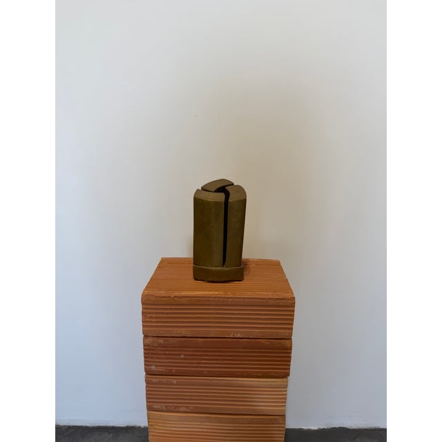 Modernist Bronze Sculpture on Bronze Base, Brazil 1980s For Sale - Image 13 of 14