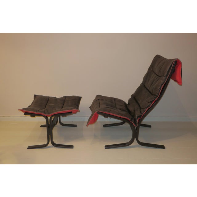 Mid-Century Modern Leather Siesta Chair with Ottoman by Ingmar Relling, Set of 2 For Sale - Image 14 of 14