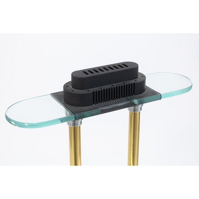 Robert Sonneman Robert Sonneman for George Kovacs 1980s Post Modern Brass and Glass Desk Lamp For Sale - Image 4 of 8