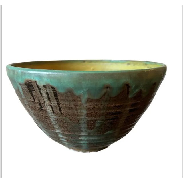 1960s Vintage Mid Century Modern Original Edith Heath Studio Pottery Hand Thrown Bowl For Sale - Image 5 of 9